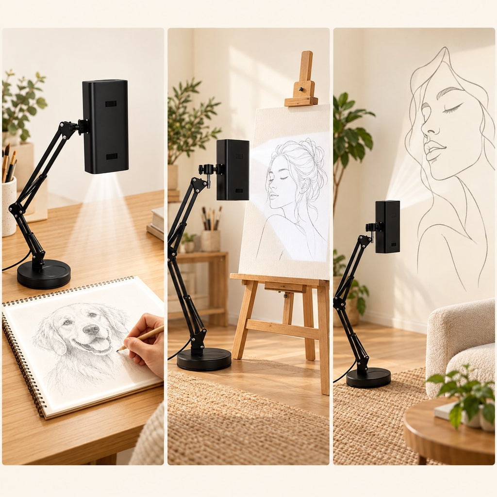 Desk, easel and wall mural modes