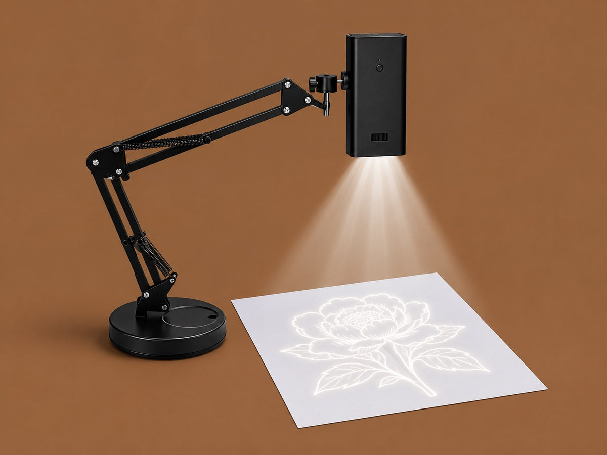 BRAND projecting a flower outline onto paper